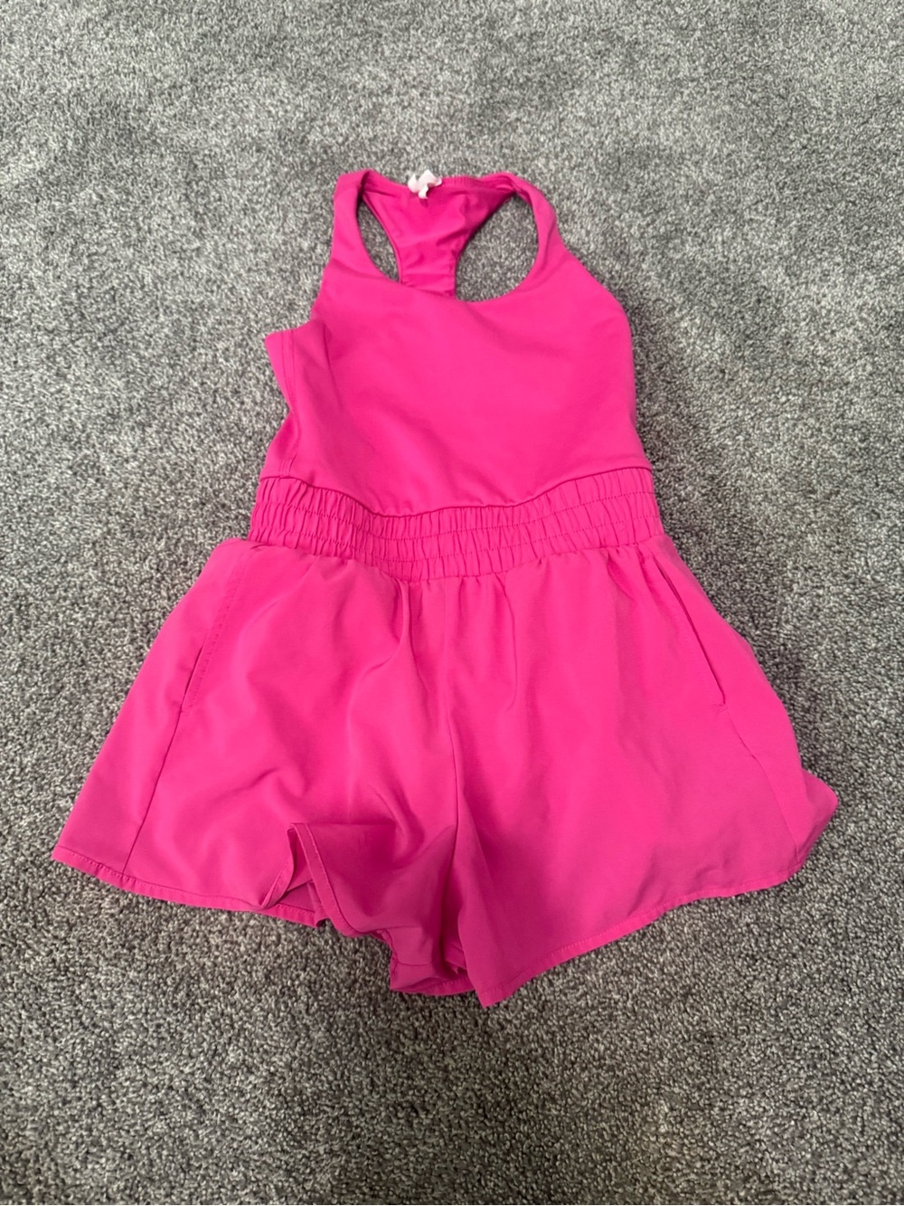 Yogalicious Girls Hot Pink Athletic Romper Sz 6-7